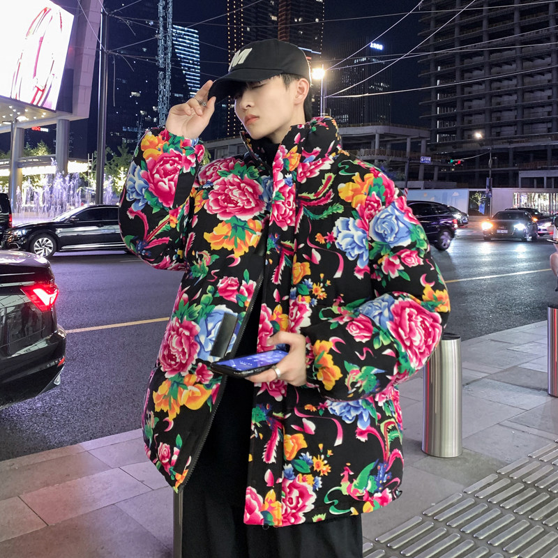 MY205大花棉衣加厚保暖立领棉服面包服风民族特色外套男,男装民族服装,星座1904B
