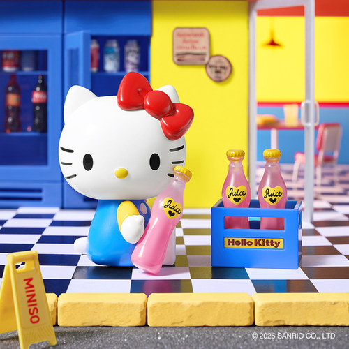 新品MINISO名创优品HelloKitty复古餐厅系列手办盲盒潮玩摆件可爱
