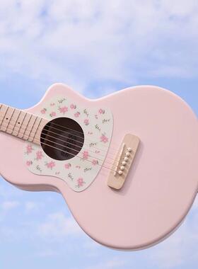 艳阳Daisy吉他高颜值桃花心单板初学者入门女生儿童36寸民谣吉他