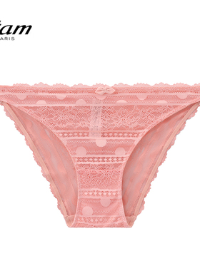 Etam法式蕾丝内裤女蕾丝边花边透气三角裤舒适纯棉裆W124DI0206