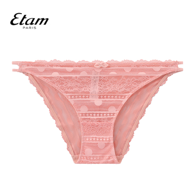 Etam法式蕾丝内裤女蕾丝边花边透气三角裤舒适纯棉裆W124DI0206