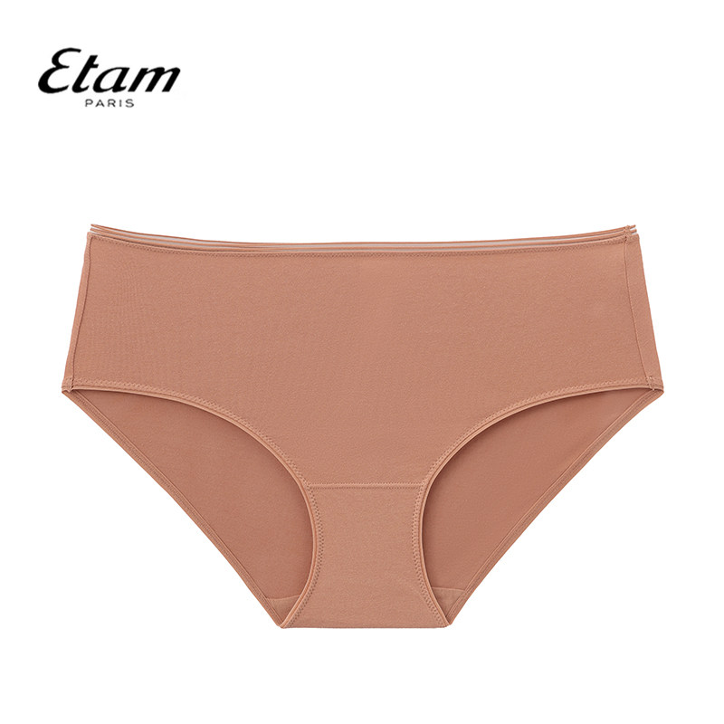 Etam纯棉裆内裤女三角裤高腰舒适感纯色亲肤女士内裤W322DI0201图片