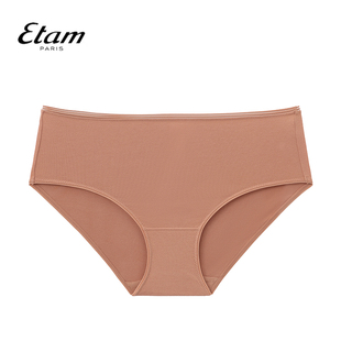 Etam纯棉裆内裤女三角裤高腰舒适感纯色亲肤女士内裤W322DI0201