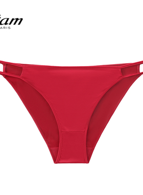Etam艾格红色性感三角裤女低腰无痕透气亲肤纯棉内裤W322DI0207