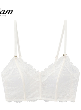 Etam法式可拆卸肩带文胸无钢圈性感蕾丝单层抹胸内衣W124DI0112