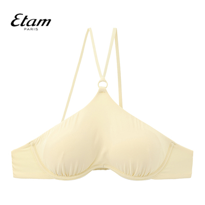 Etam舒适感削肩挂脖文胸不掉肩带内衣女聚拢大胸显小W123DI0112