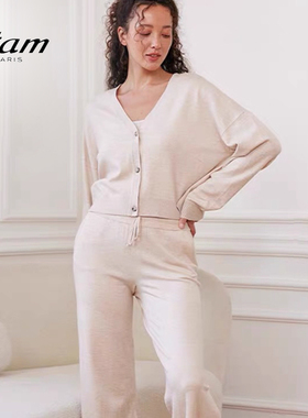 Etam Dilana暖雪系列软糯针织亲肤柔软宽松落肩家居服W323DL0407