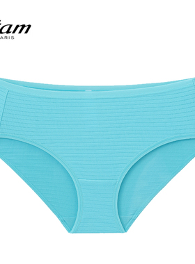 Etam女士内裤轻盈舒适透气棉内裤简约中腰三角短裤少女W323DI0201
