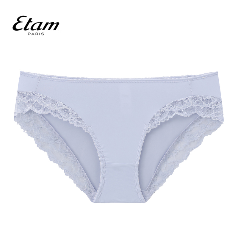 Etam羽感暗涌系列法式短裤拼边轻薄无痕全棉里裆内裤女W321DI0206