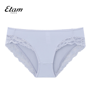 Etam羽感暗涌系列法式短裤拼边轻薄无痕全棉里裆内裤女W321DI0206