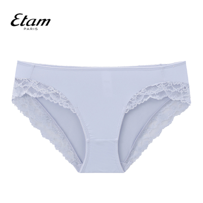 Etam羽感暗涌系列法式短裤拼边轻薄无痕全棉里裆内裤女W321DI0206
