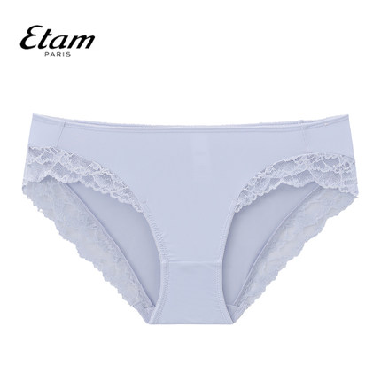 Etam羽感暗涌系列法式短裤拼边轻薄无痕全棉里裆内裤女W321DI0206
