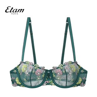 W324DI0105 刺绣内衣女士大码 Etam法式 性感阳台杯文胸蕾丝透视薄款