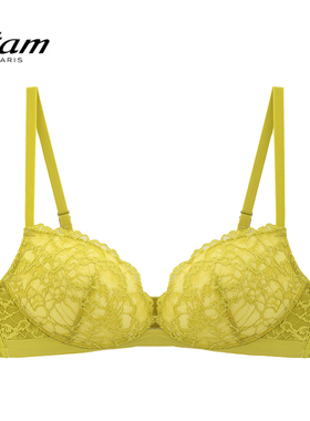 Etam羽感蕾丝暗涌法式内衣女无钢圈小胸聚拢文胸W321DI0107