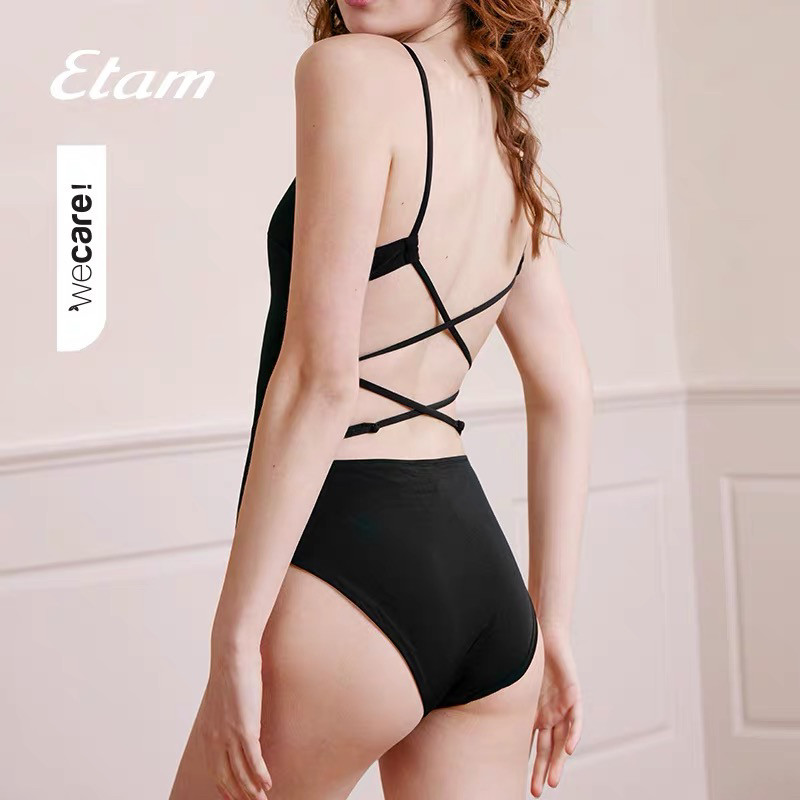 Etam假日印记系列连体美背宽V相关显瘦舒适亲肤泳衣女W123HS0301图片