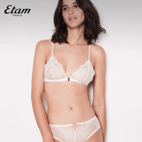 Etam前扣细带美背法式内衣女无钢圈三角杯文胸W324DI0112