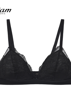 Etam法式性感蕾丝无钢圈三角杯文胸优雅气质刺绣内衣女W324DI0102