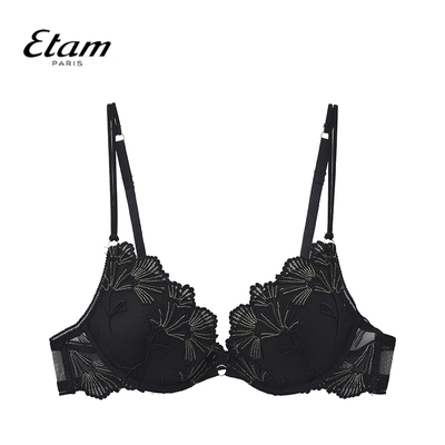 Etam法式性感蕾丝文胸花朵刺绣蕾丝内衣女有钢圈薄杯W324DI0106