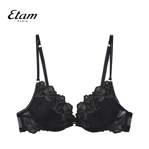 Etam法式性感蕾丝文胸花朵刺绣蕾丝内衣女有钢圈薄杯W324DI0106
