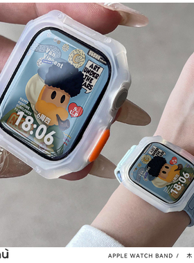 适用于ultra2苹果手表S9机甲风s10全包边保护壳软iwatchS7/S8硅胶