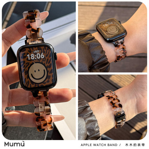 适用于s10苹果applewatch手表带撞色牛仔布s9针扣女iwatch78代se2