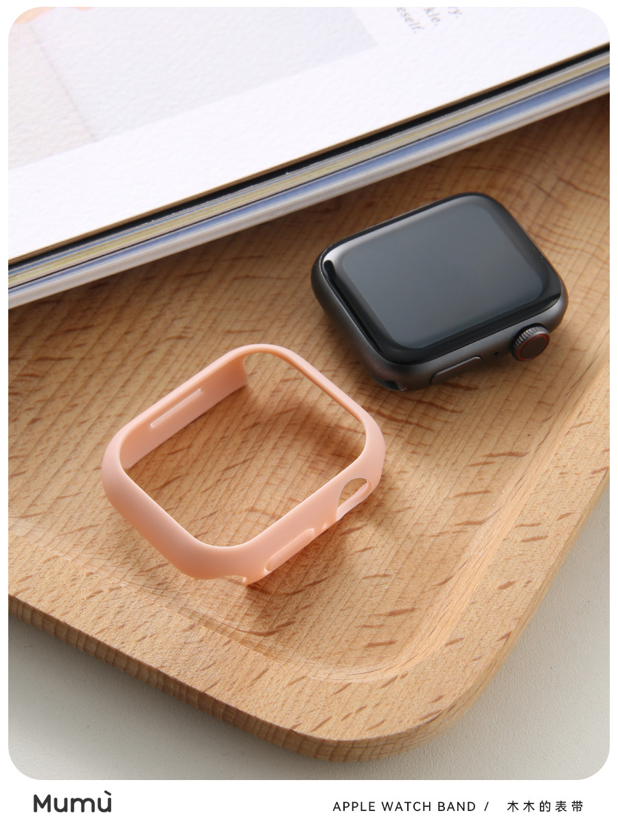 WOOD CANDY COLORED PC CASE S9 EDGING HARD CASE FOR APPLE WATCH APPLE WATCHS7 S8 SE