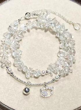 MPAY2025不规则白水晶双圈手链【多样性发货】