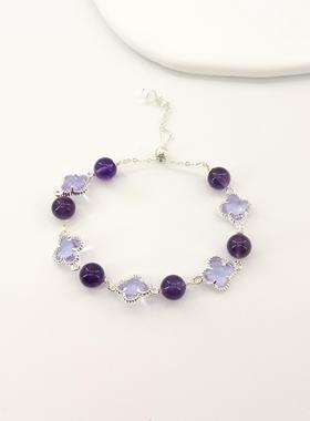 MPAY2025四叶草紫水晶白水晶手串【多样性发货】