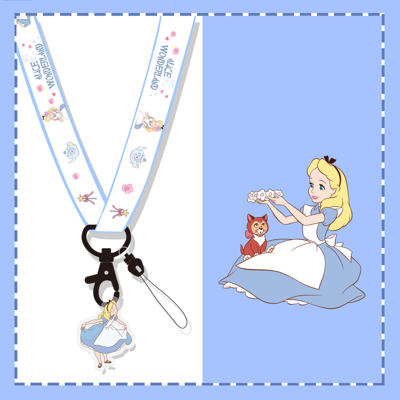 爱丽丝手机挂绳可爱女挂脖子结实耐用吊坠手腕带短款网红挂饰件链