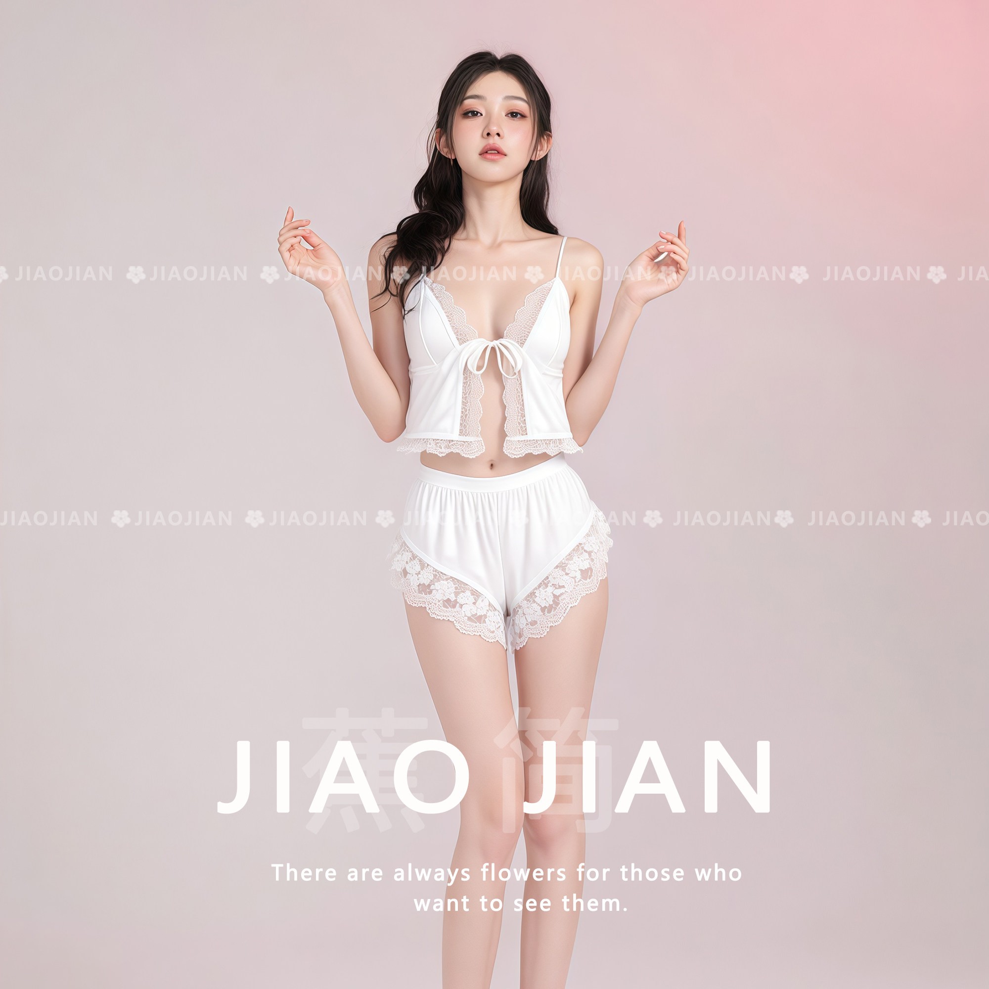 绫学妹 温婉可人qqny 性感睡裙蕾丝冰丝系带睡裙纯欲家居高级套装