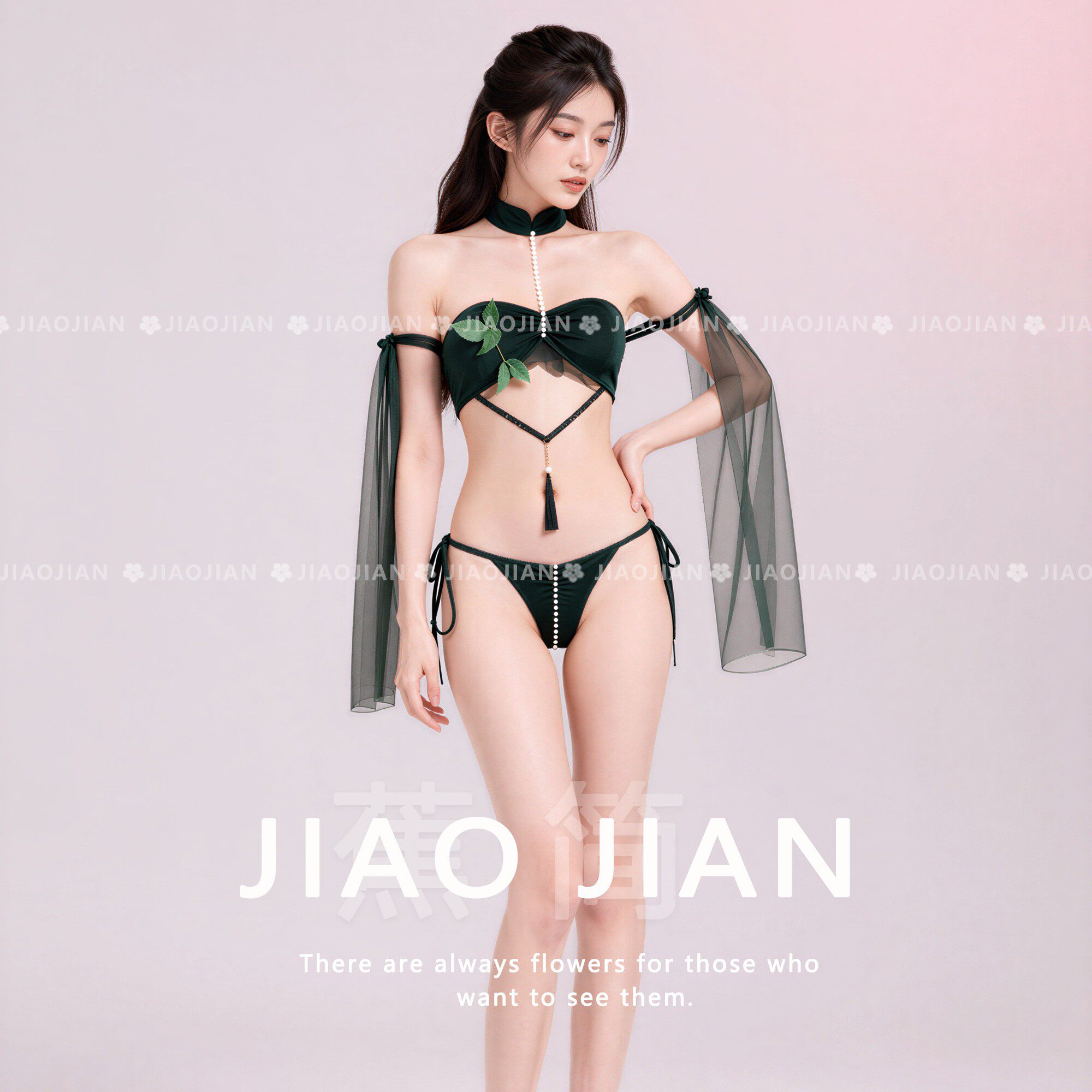 绫学妹风月温柔qqny 古风cos情调内衣新中式私房写真诱惑文胸睡衣