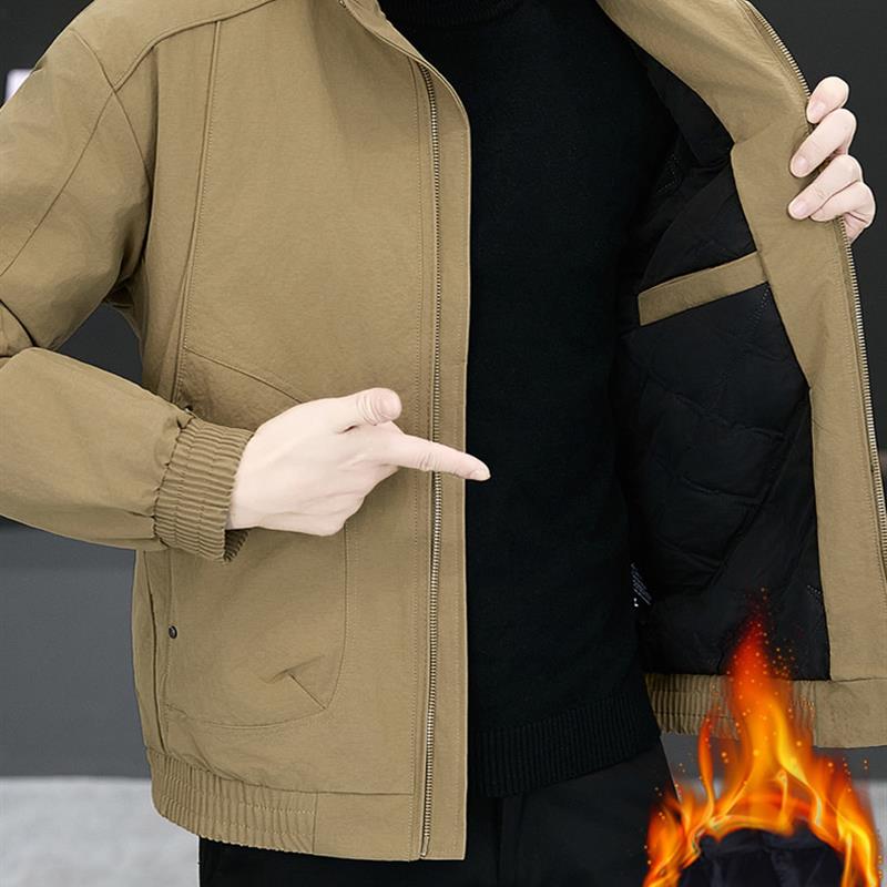 冬季新款立领加棉加厚夹克男士潮流休闲高端时尚工装棉衣防寒外套