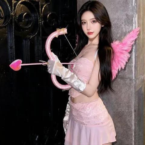 头饰拍照道具cos服翅膀套装羽毛万圣节丘比特小天使爱神粉色装扮