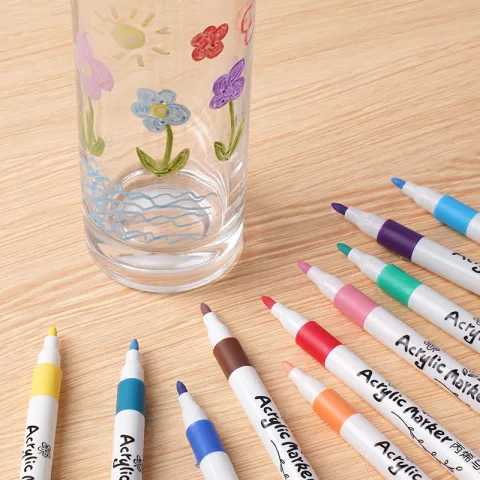 绘幼儿园马克笔美术24色36色彩色不掉色diy12色丙烯防水