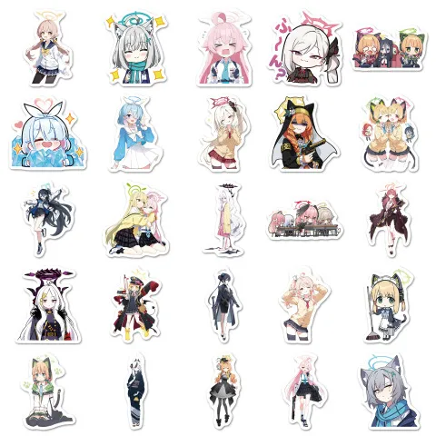 奶茶杯蔚蓝防水手账贴纸档案行李箱50BlueArchive张DIY游戏