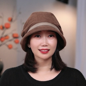 春秋季 百搭堆堆帽保暖盆帽休闲显脸小 女时尚 新款 灯芯绒渔夫帽韩版