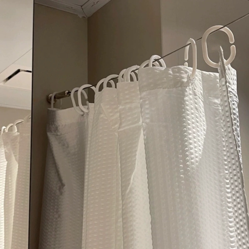 奶油极简风柔软速干涤纶布浴帘