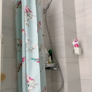 出口防水速干涤纶布细腻柔软浴帘卫生间淋浴隔断窗帘百灵鸟不贴身