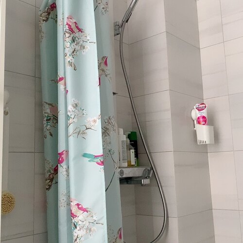 出口防水速干涤纶布细腻柔软浴帘卫生间淋浴隔断窗帘百灵鸟不贴身