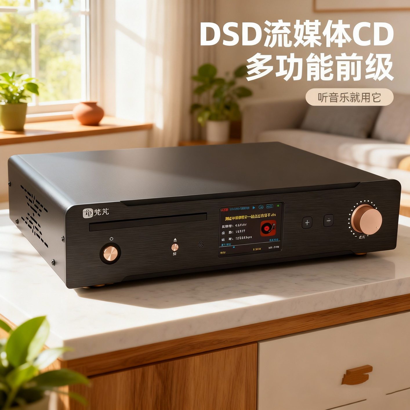 CD机数播DSD流媒体播放数字转盘DAC蓝牙USB声卡ES9038前级播放器