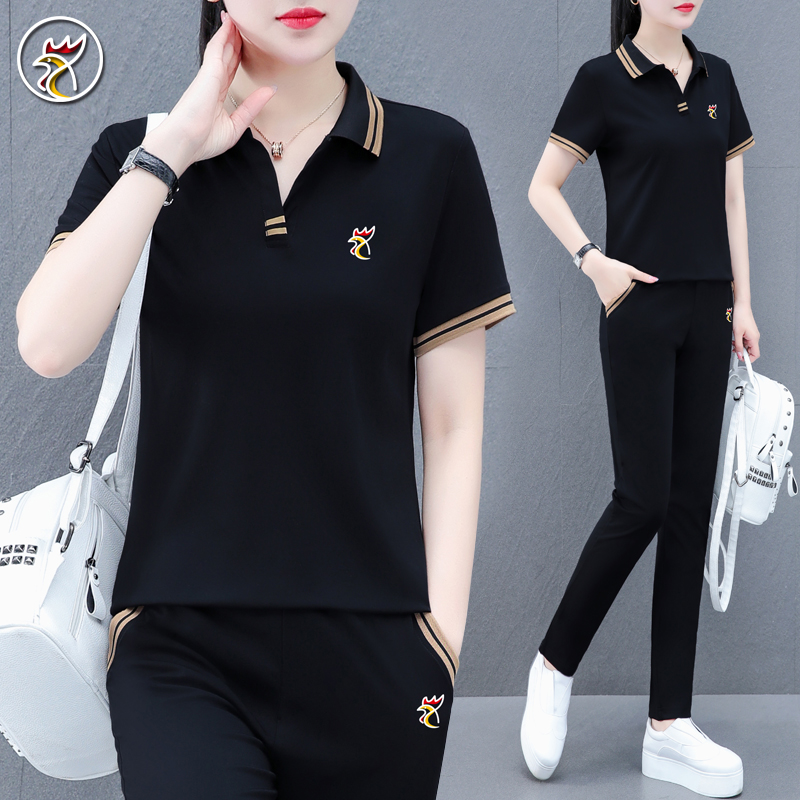 公鸡冰丝速干2022polo衫运动套装