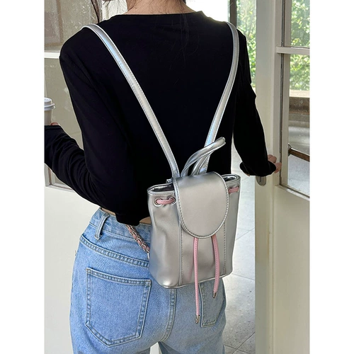 Небольшой дизайнерский маленький серебряный рюкзак, сумка через плечо, цепь для отдыха