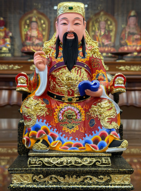 佛堂文昌帝君香樟木神像中式
