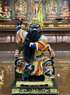 七省巡按大人神像 香樟木雕七代巡 闽南供奉七王爷代天巡狩城隍公