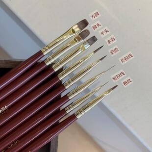 AZAD美甲笔刷套装彩绘拉线光疗笔平头圆头渐变笔