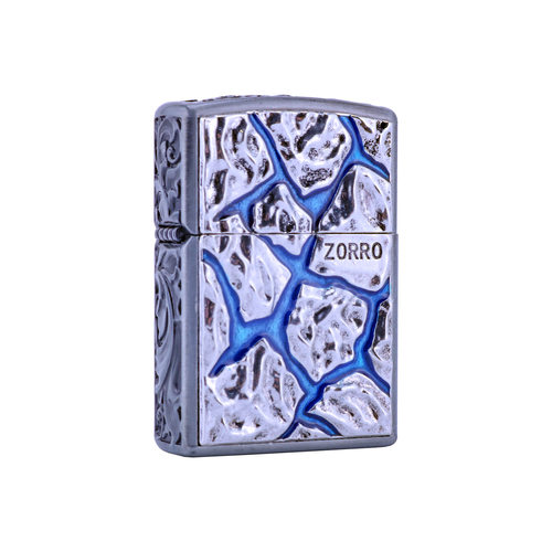 ZORRO/佐罗ZKD-027本色裂纹石煤油打火机国风浮雕复古老式砂轮