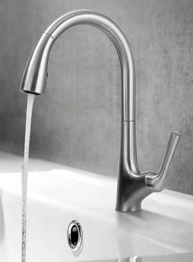 厨房感应水槽龙头可下抽拉式厨房龙头K-77748T水槽龙头冷热水单孔