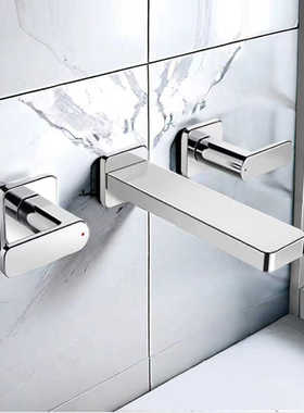 科勒K-22569T-B4-CP/AFBN/RGD/BL/BRD若方双把墙出水脸盆龙头