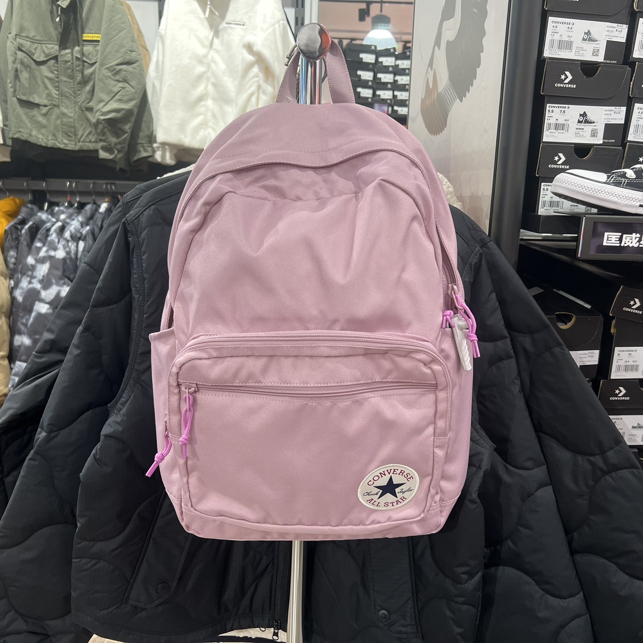 纯色双肩背包匡威经典男女