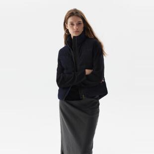 SoftSelf·和煦之墨水洗牛仔防风率性立领气质款 白鹅绒羽绒马甲女